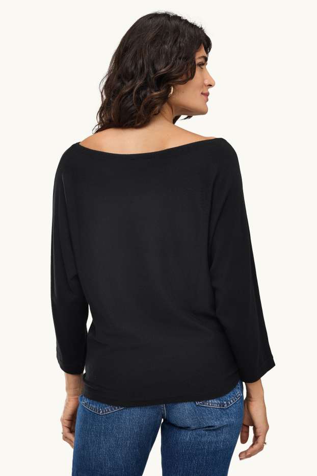 Damen - Feinstrick-Pullover - schwarz
