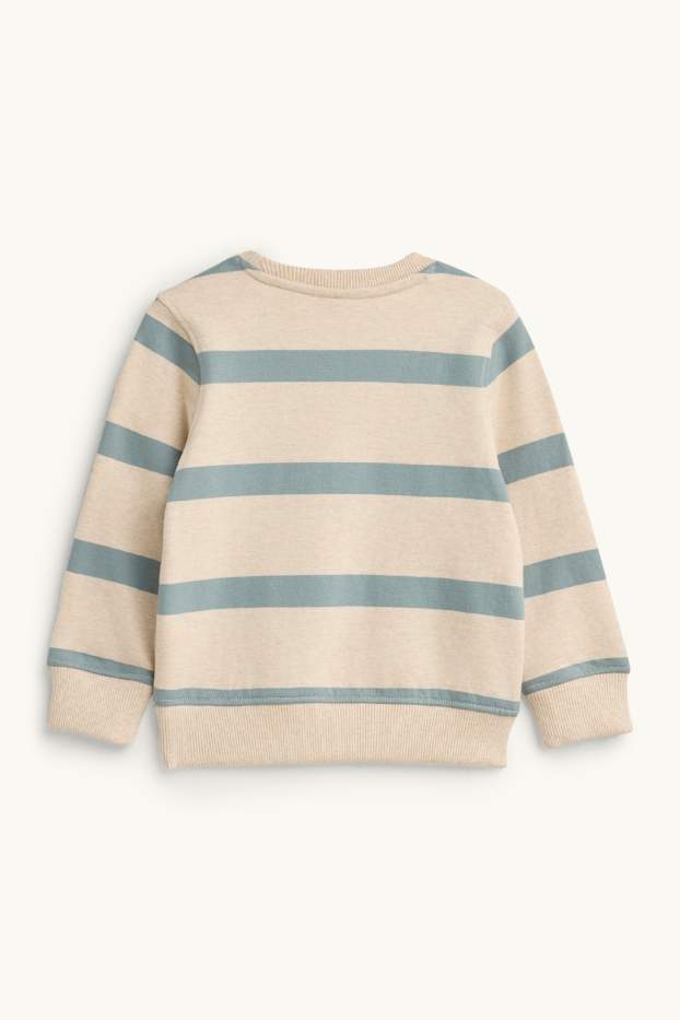 Enfants garçons - Tracteur - sweat - à rayures - beige / bleu