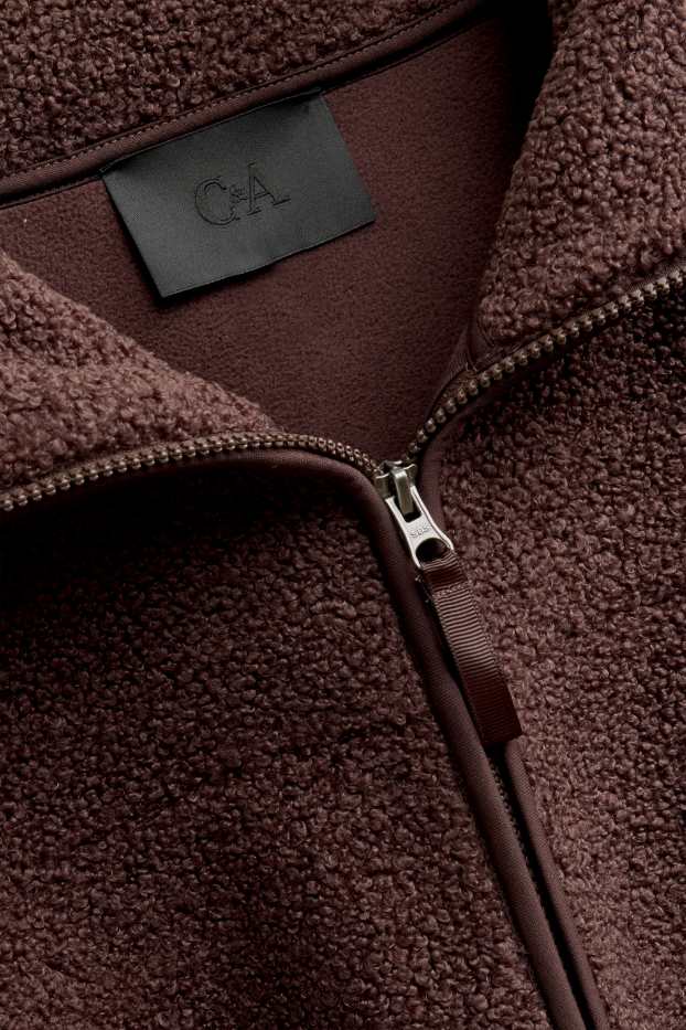 Femmes - Gilet sans manches en peluche - marron foncé
