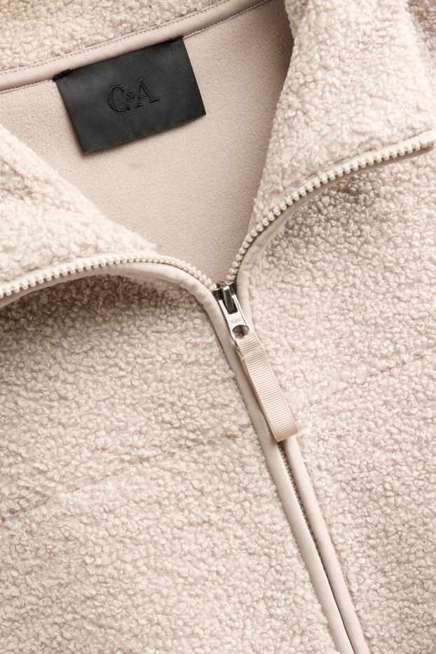 Femmes - Gilet sans manches en peluche - beige