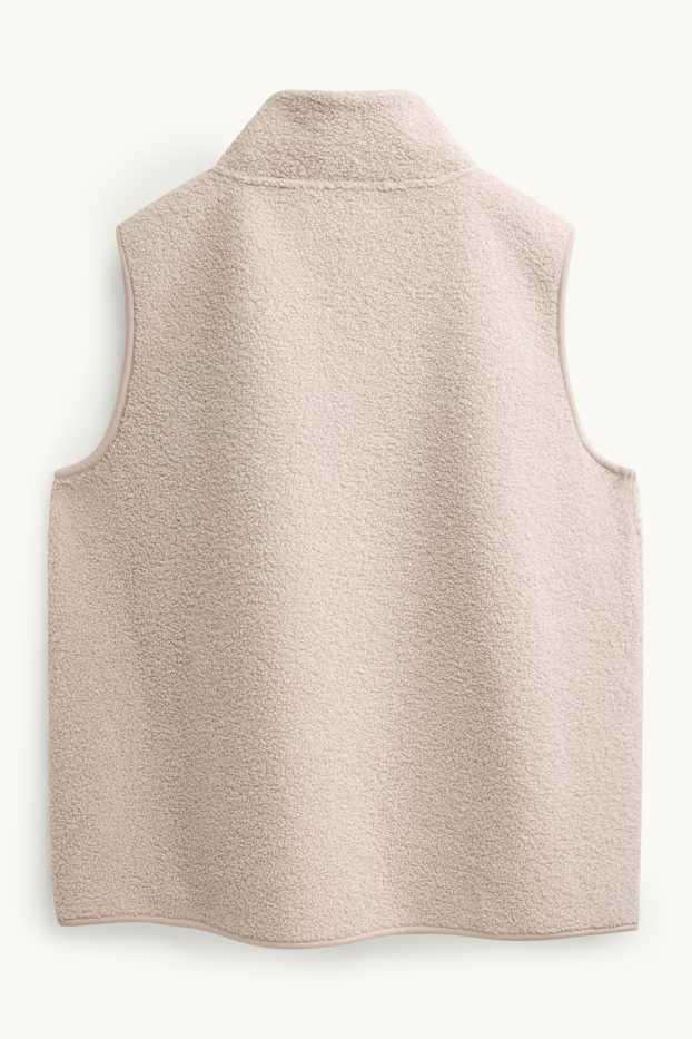 Femmes - Gilet sans manches en peluche - beige