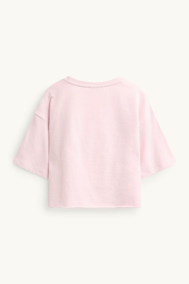Damen - Crop T-Shirt - Relaxed Fit - rosa