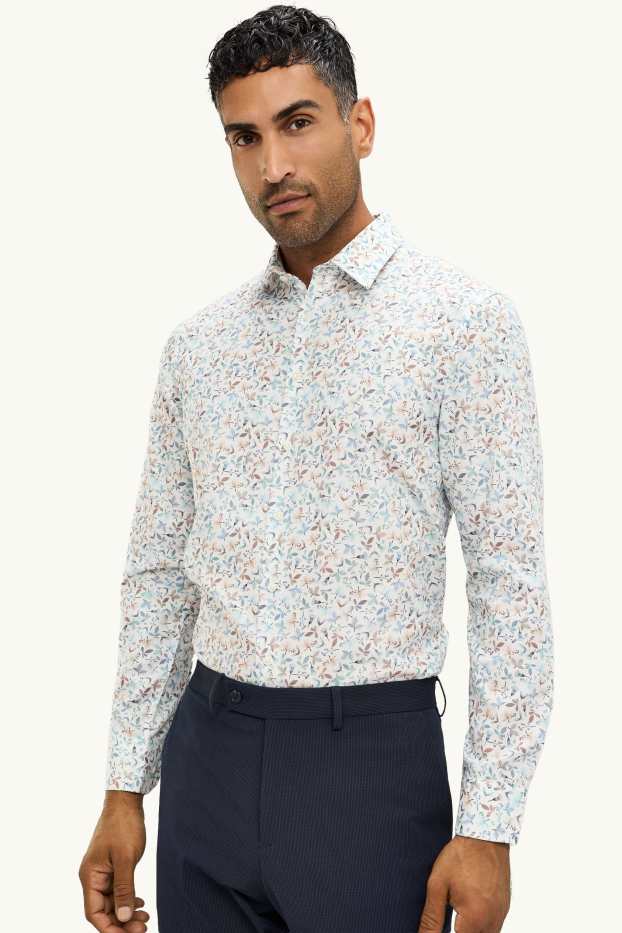 Men - Business shirt - regular fit - Kent collar - easy-iron - white
