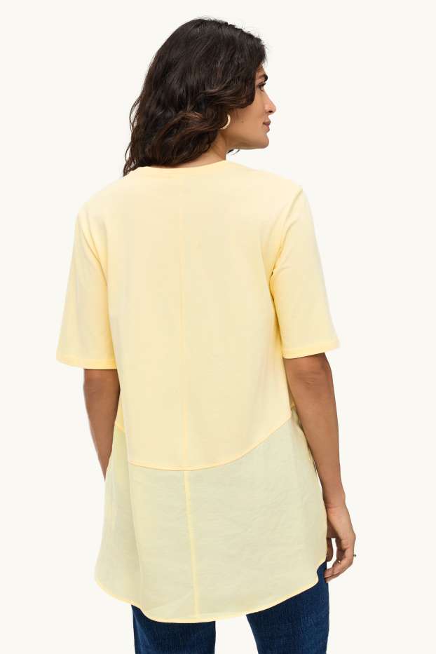 Women - T-shirt - relaxed fit - yellow