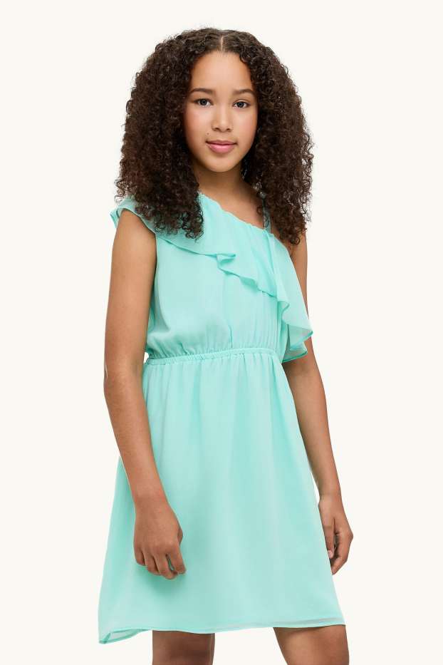 Enfants filles - Robe en mousseline - vert menthe