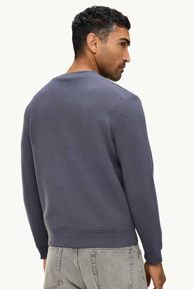 Hommes - Sweat - finition texturée - gris