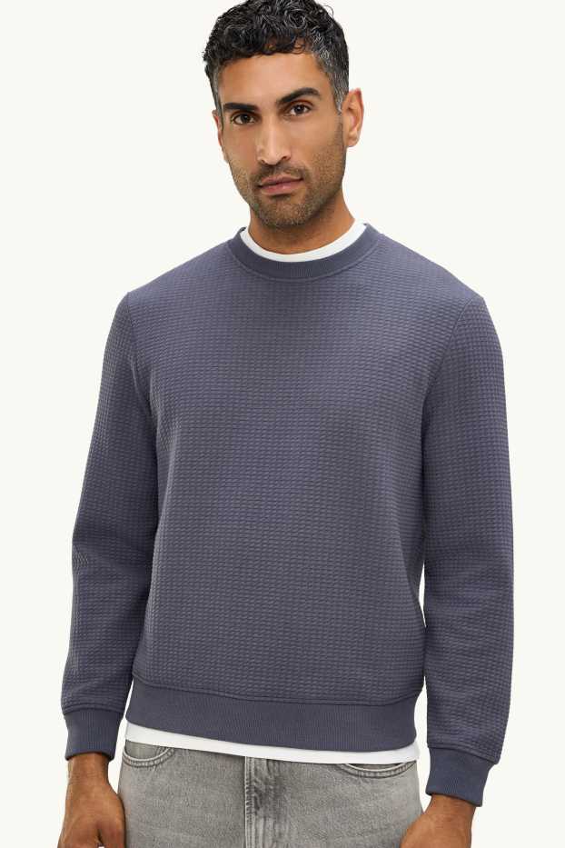 Hommes - Sweat - finition texturée - gris