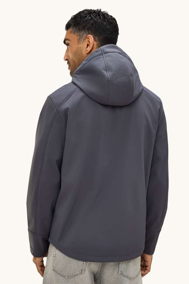 Home - Jaqueta softshell amb caputxa - repel·lent a l’aigua - gris fosc