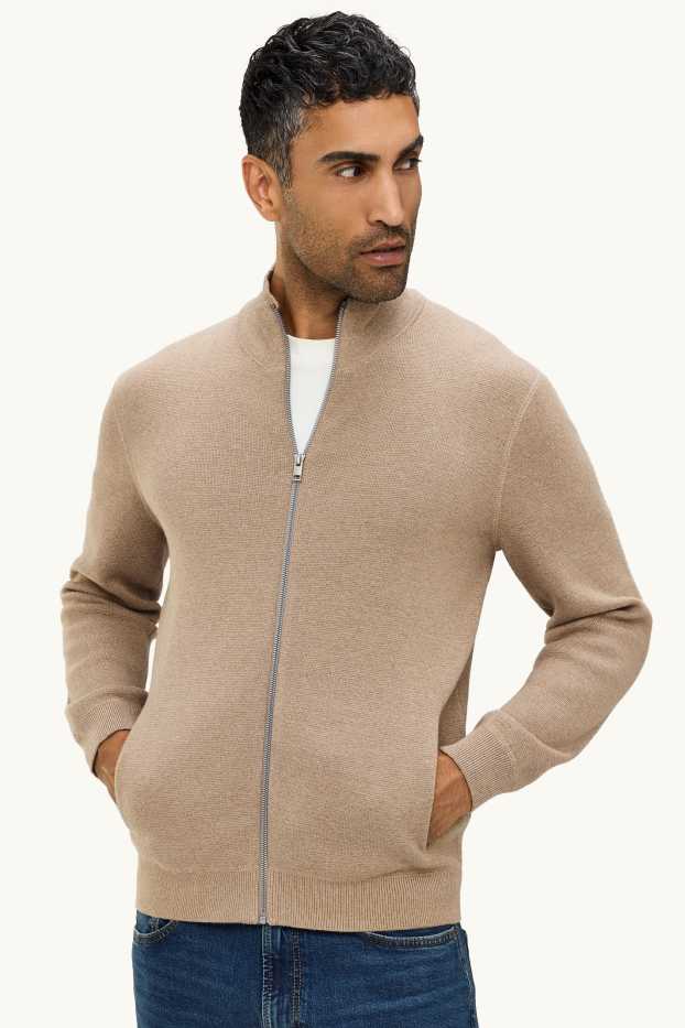 Herren - Strickjacke - beige