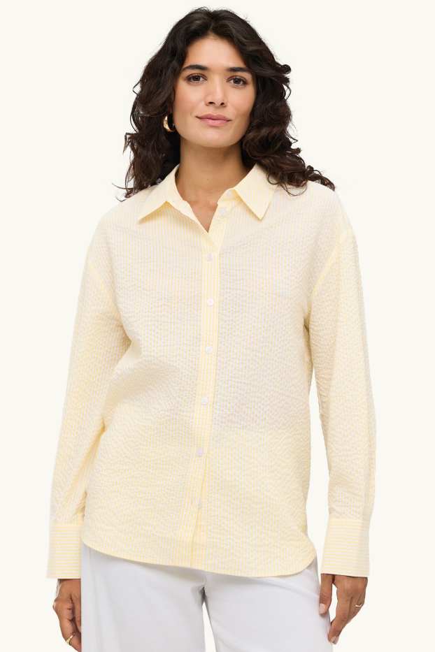 Women - Blouse - white / yellow