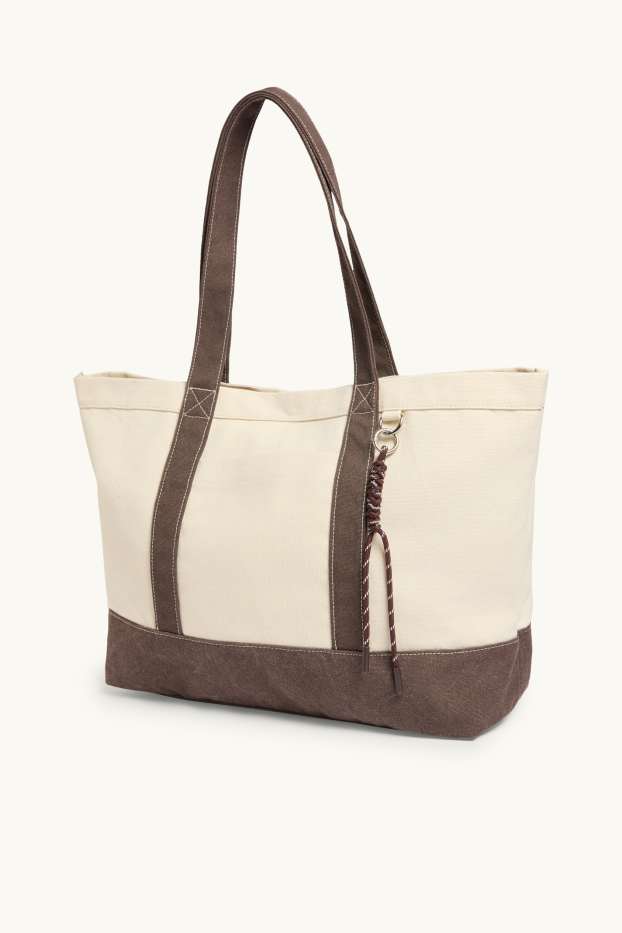 Damen - Großer Shopper - braun / beige