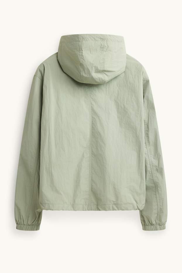 Uomo - Giacca impermeabile con cappuccio - idrorepellente - verde chiaro