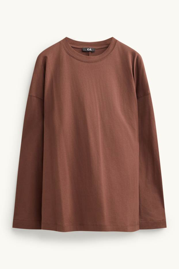 Femmes - Haut à manches longues - relaxed fit - marron
