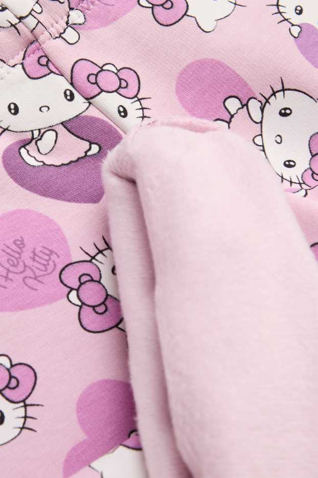 Children Girls - Hello Kitty - flared thermal leggings - purple / white