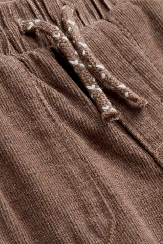 Neonati - Pantaloni termici di velluto a coste per neonati - marrone