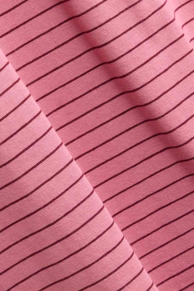 Dona - Samarreta de màniga llarga - slim fit - de ratlles - rosa/vermell