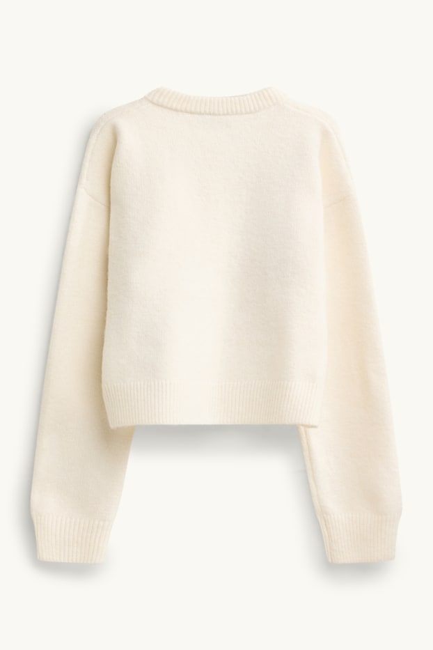 Kinder Mädchen - Strickjacke - cremeweiß