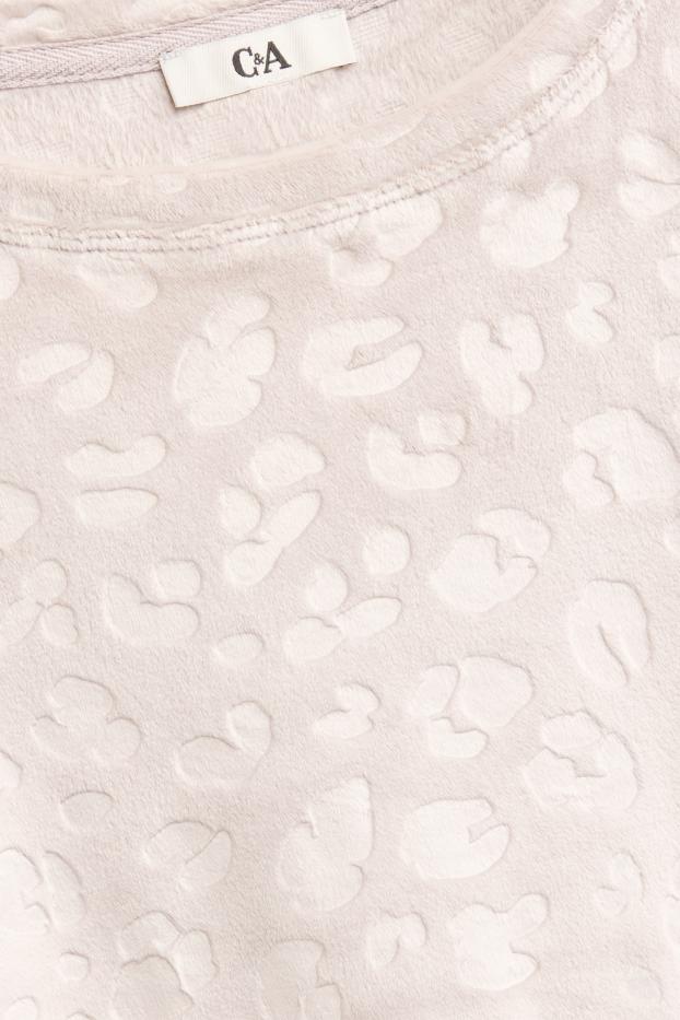 Dámské - Noční košile - s leopardím vzorem - krémové barvy