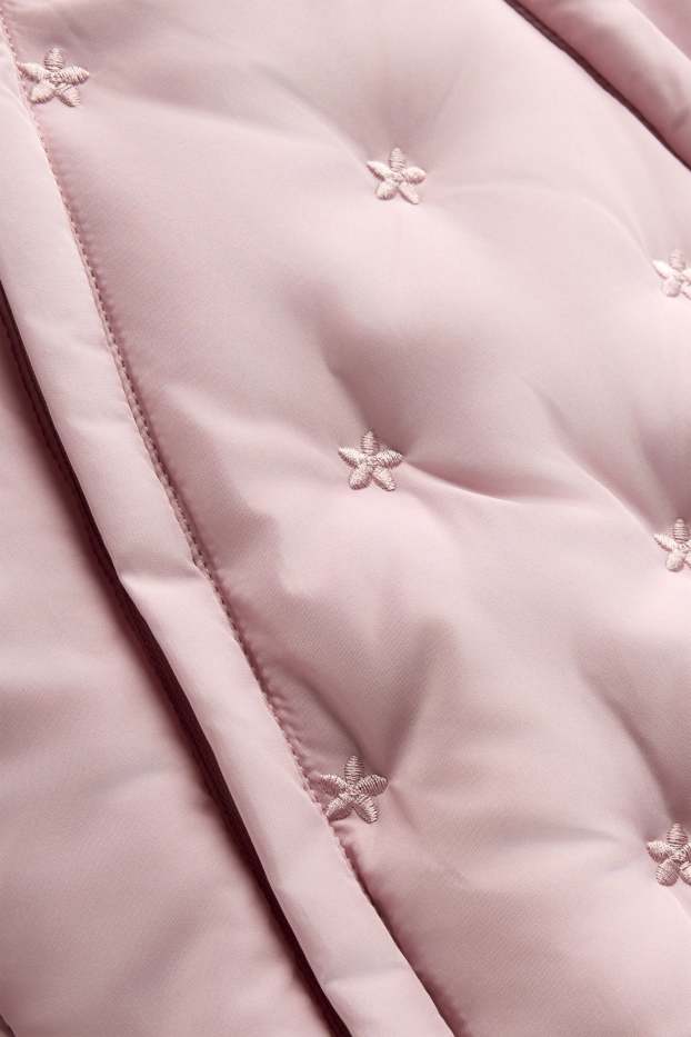 Bébés filles - Petites fleurs - combinaison de neige pour bébé - doublée - rose clair