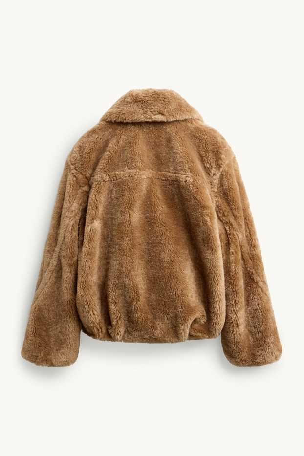 Women - Faux fur jacket - lined - light brown