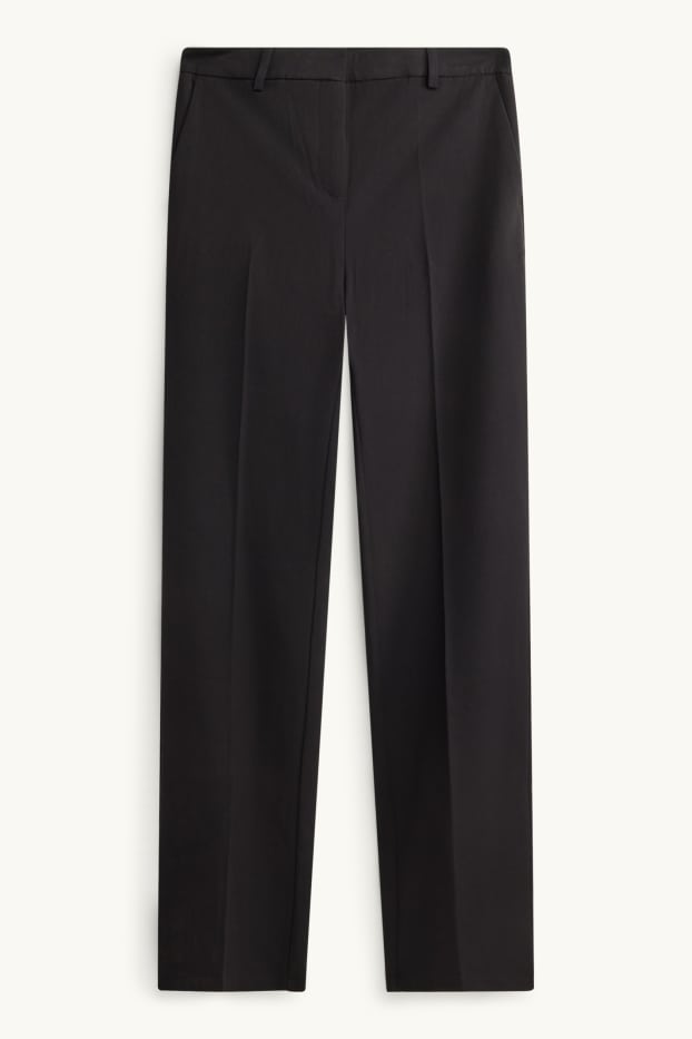 Dona - Pantalons de tela - mid waist - acampanats - negre