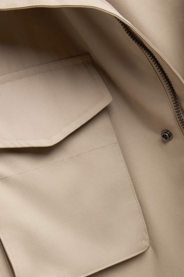 Herren - Jacke - gefüttert - wasserabweisend - beige