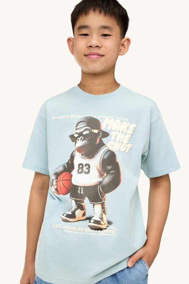 Children Boys - Multipack of 2 - basketball and gorilla - short sleeve T-shirt - beige