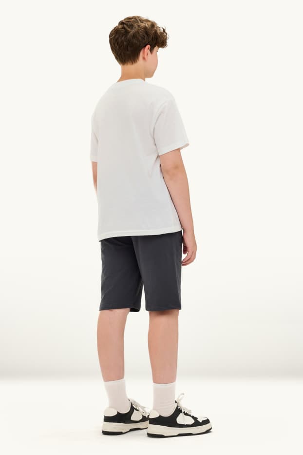Copii - Băieți - Gorilă - set - tricou cu mânecă scurtă și pantaloni scurți de trening - 2 piese - alb / gri