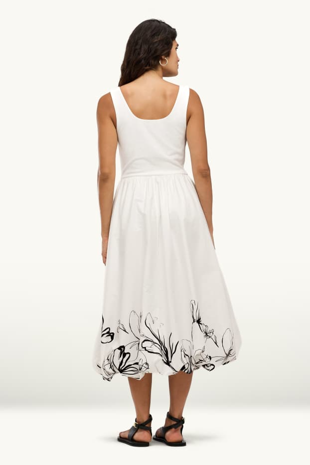 Donna - Vestito fit & flare - a fiori - bianco