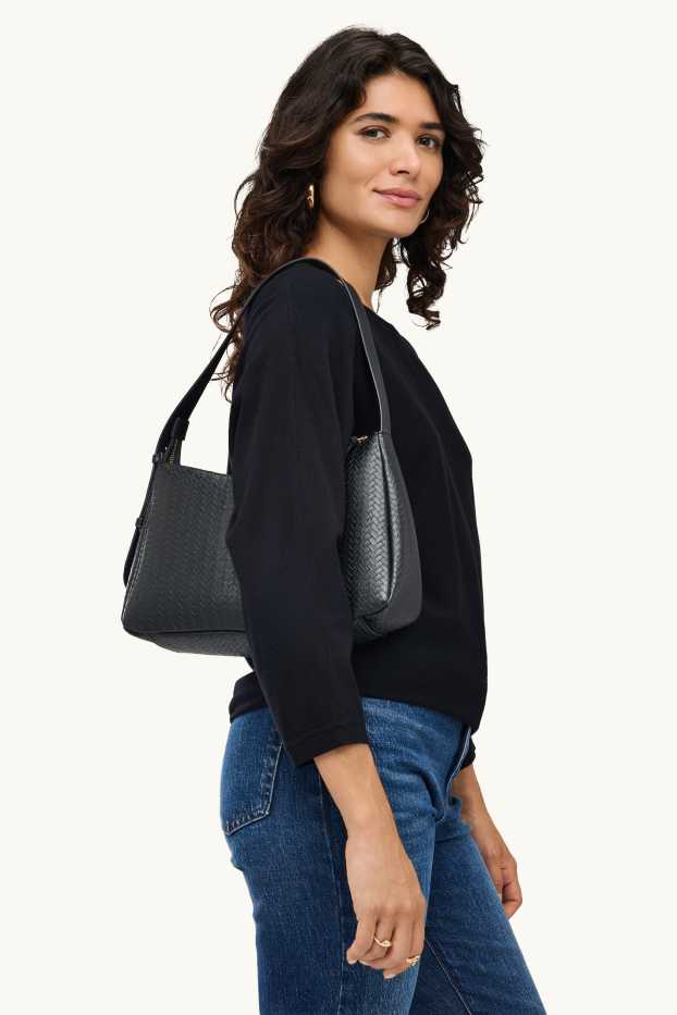 Donna - Borsa da spalla - similpelle - nero