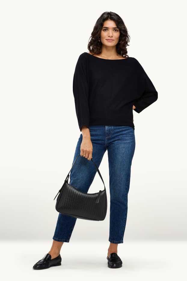 Donna - Borsa da spalla - similpelle - nero
