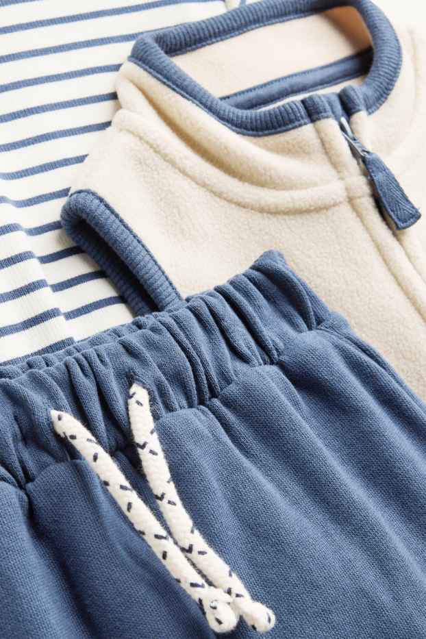 Baby Buben - Baby-Outfit - 3 teilig - blau  / beige