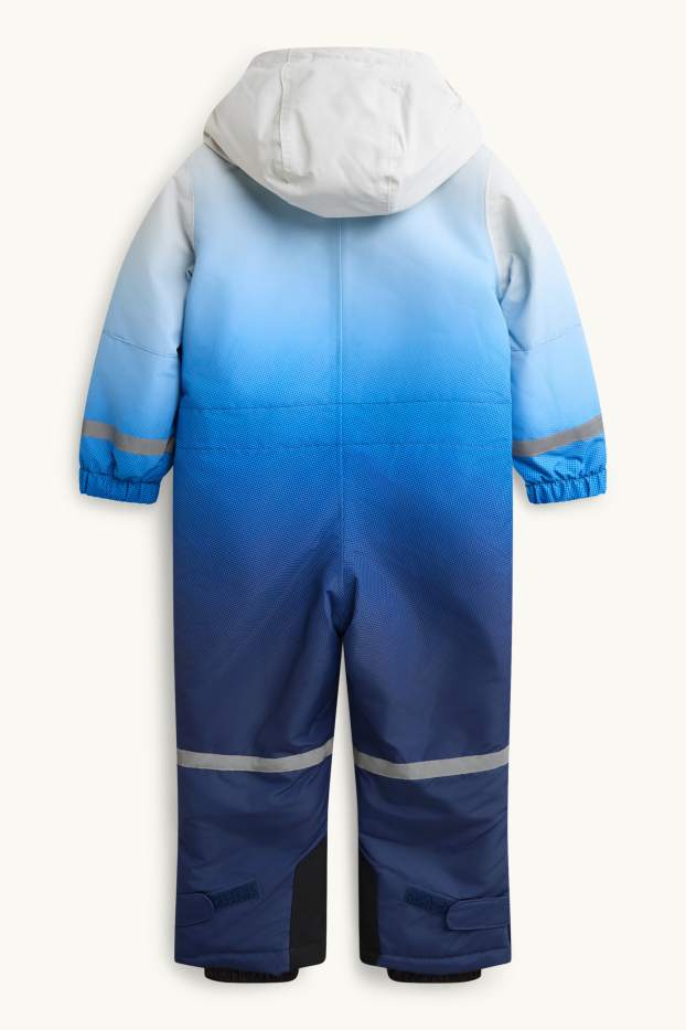 Enfants garçons - Combinaison de ski avec capuche - doublée - imperméable - à motif - bleu