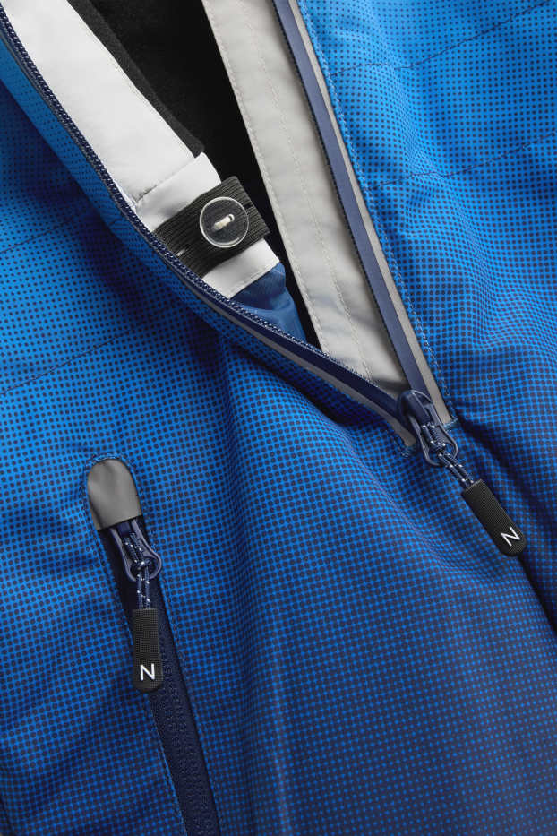 Enfants garçons - Combinaison de ski avec capuche - doublée - imperméable - à motif - bleu