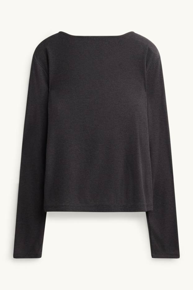 Dona - Càrdigan - look 2 en 1 - gris fosc jaspiat