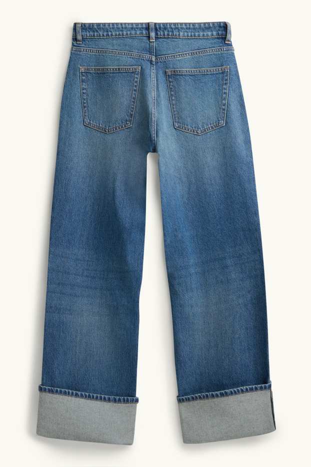 Damen - Baggy Jeans - Mid Waist - jeansblau