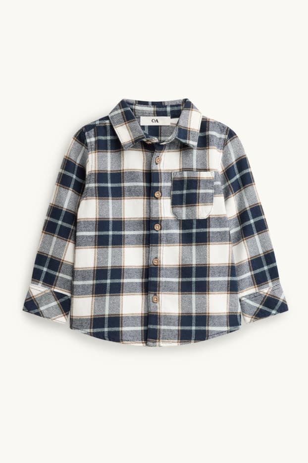 Kinder Buben - Fuchs und Waschbär - Set - Langarmshirt und Hemd - 2 teilig - dunkelblau