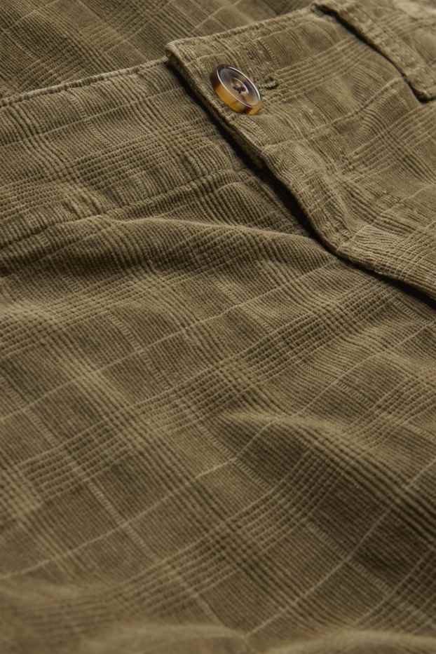 Men - Corduroy trousers - straight fit - dark green