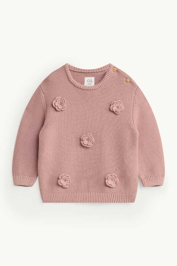 Baby Girls - Floral - baby jumper - pale pink