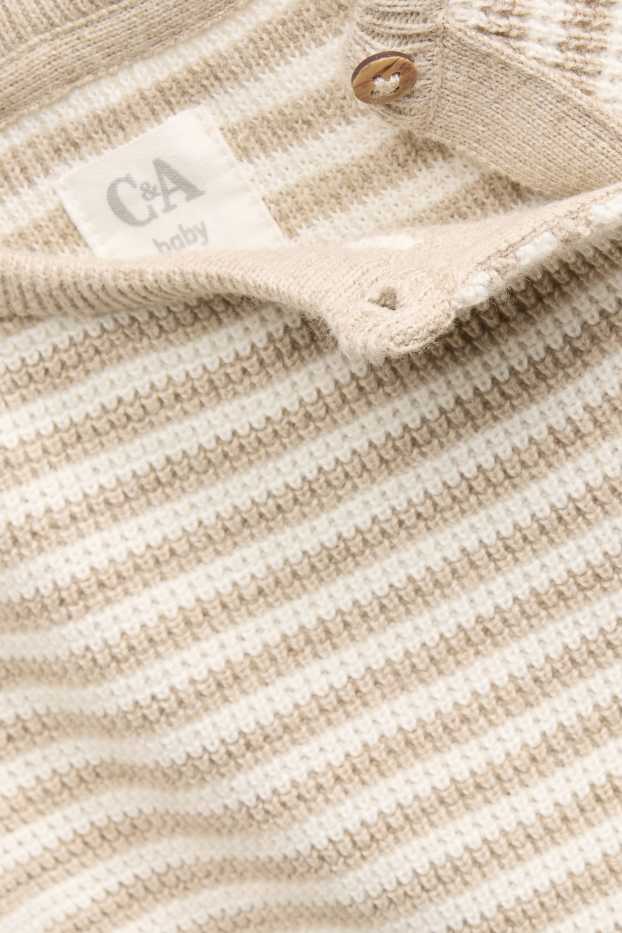 Unisex - Baby-Pullover - gestreift - beige