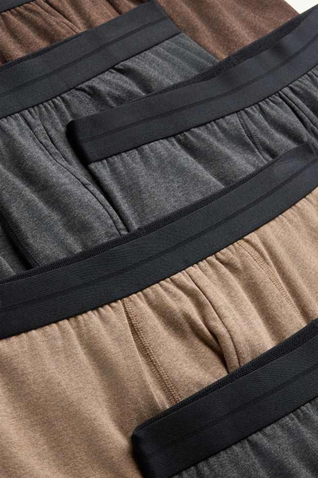 Herren - Multipack 5er - Trunks - grau / braun