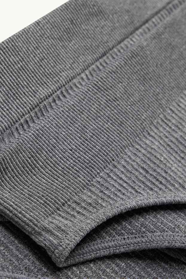 Dames - Set van 2 - slip - naadloos - ribstof - grijs-mix