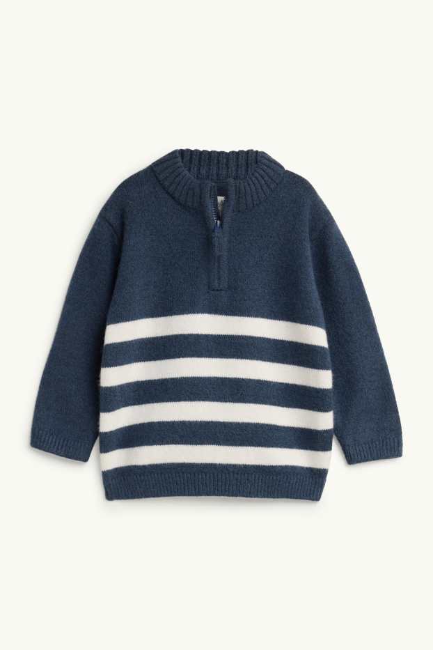 Bébés garçons - Pull bébé - à rayures - bleu foncé / blanc