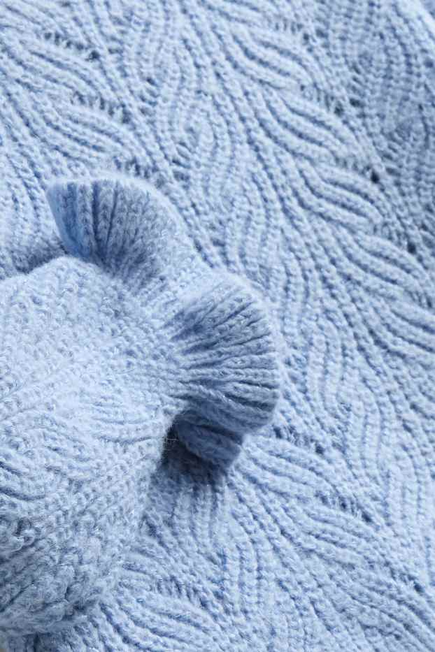 Enfants filles - Pull - motif tressé - bleu clair