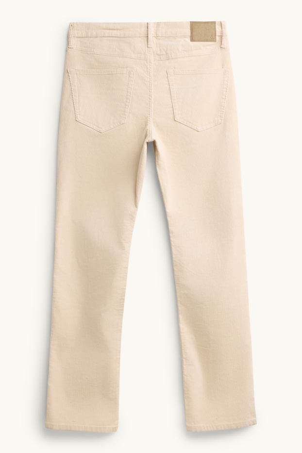 Bărbați - Pantaloni din catifea reiată - straight fit - bej deschis