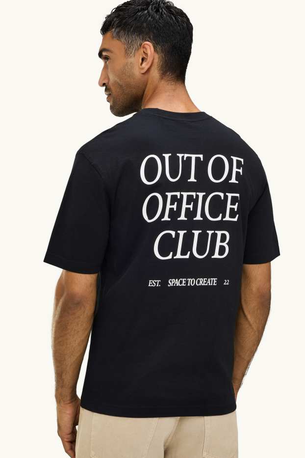 Hommes - T-shirt - relaxed fit - noir
