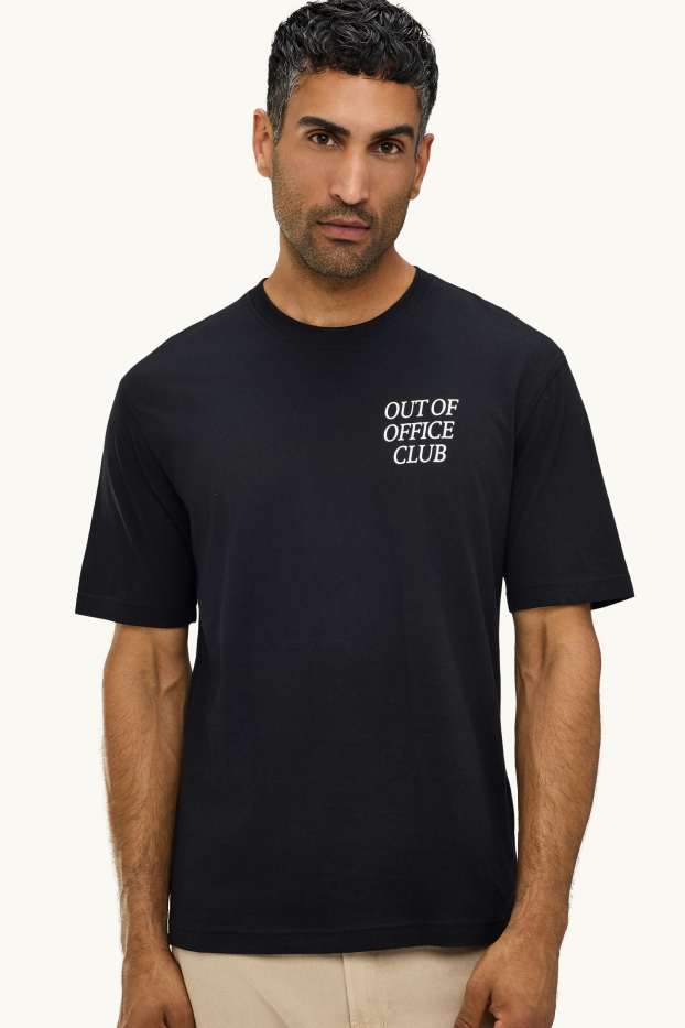 Hommes - T-shirt - relaxed fit - noir