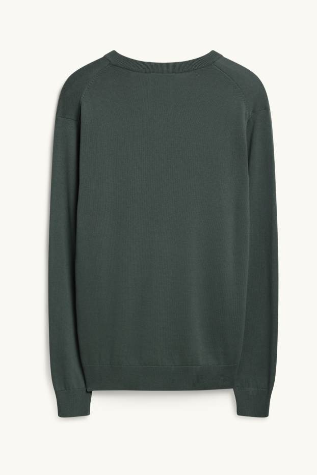 Men - V-neck jumper - green