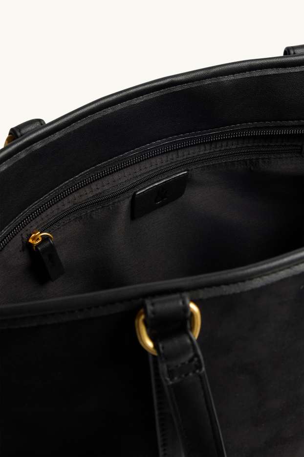 Women - Large shopper - faux suede - black