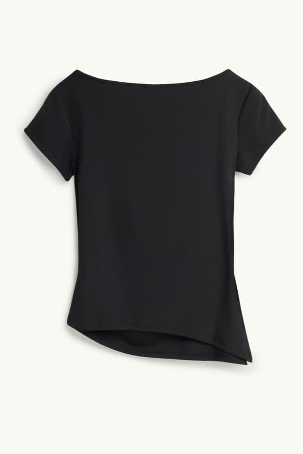 Women - T-shirt - slim fit - black